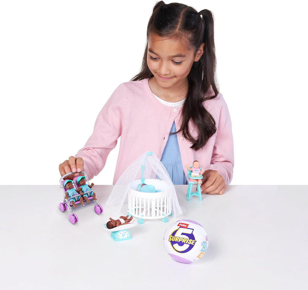 5 Surprise My Mini Baby Serie 2 de ZURU, cápsula misteriosa Coleccionable, Juguete para niñas, bebé Realista en Miniatura, Kit de Juego y Accesorios