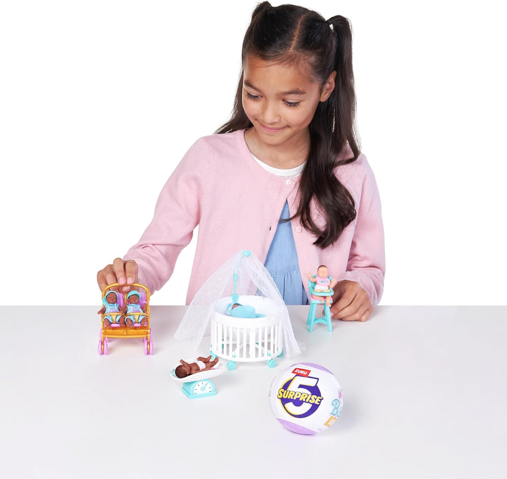 5 Surprise My Mini Baby Serie 2 de ZURU, cápsula misteriosa Coleccionable, Juguete para niñas, bebé Realista en Miniatura, Kit de Juego y Accesorios