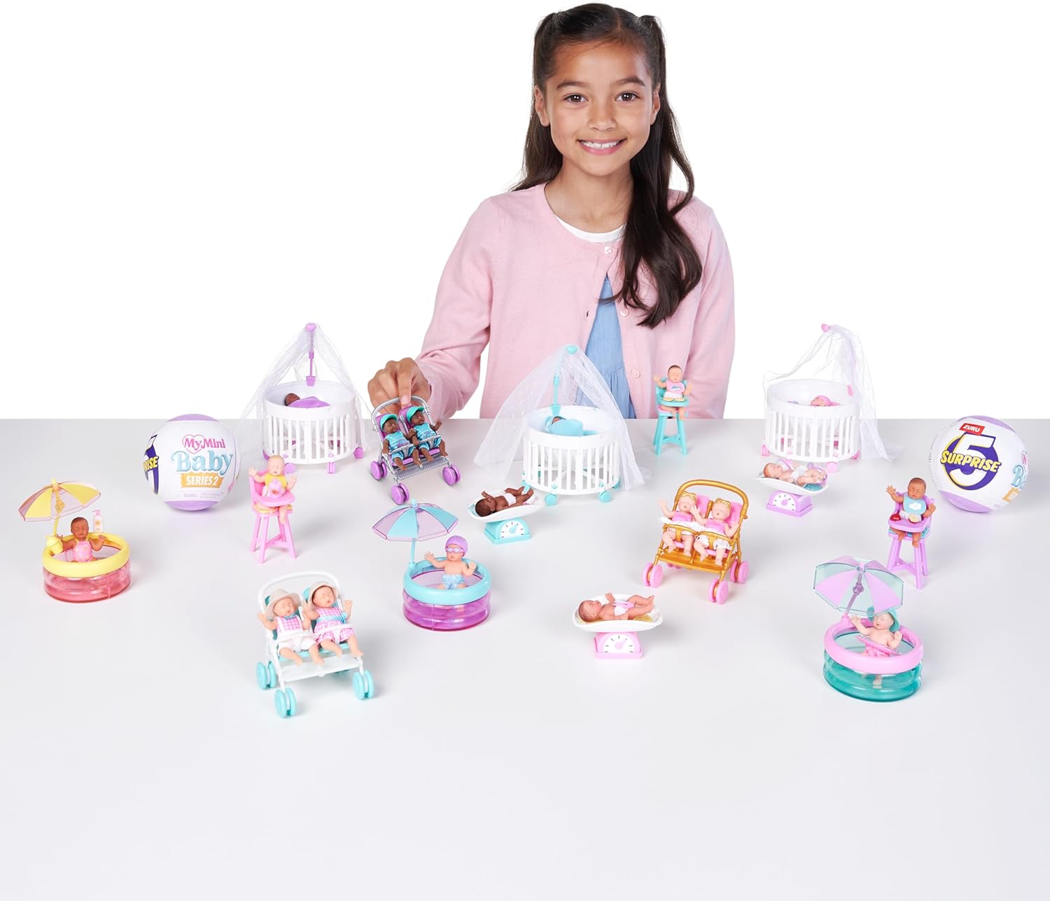 5 Surprise My Mini Baby Serie 2 de ZURU, cápsula misteriosa Coleccionable, Juguete para niñas, bebé Realista en Miniatura, Kit de Juego y Accesorios