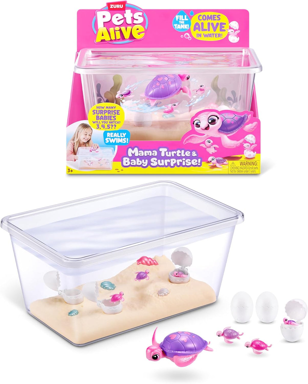 Pets Alive Mama Turtle Surprise de ZURU, Juguete Robot de Tortuga Mascota