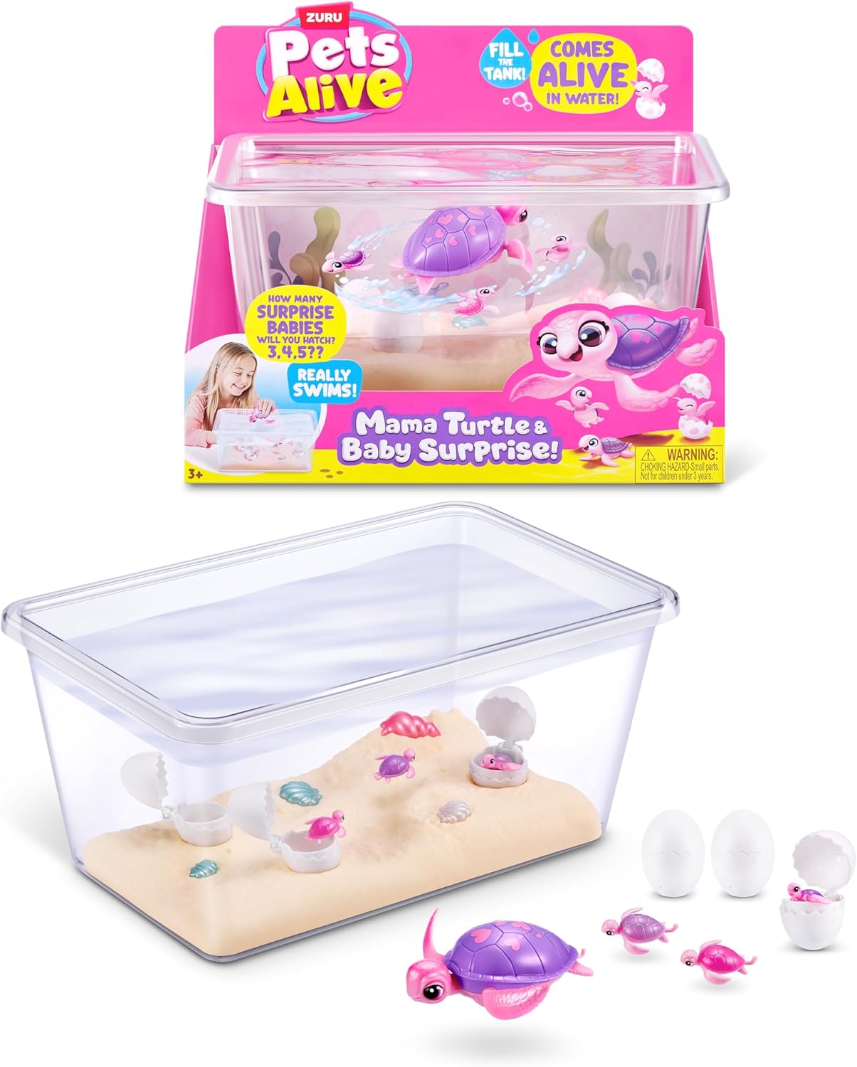 Pets Alive Mama Turtle Surprise de ZURU, Juguete Robot de Tortuga Mascota