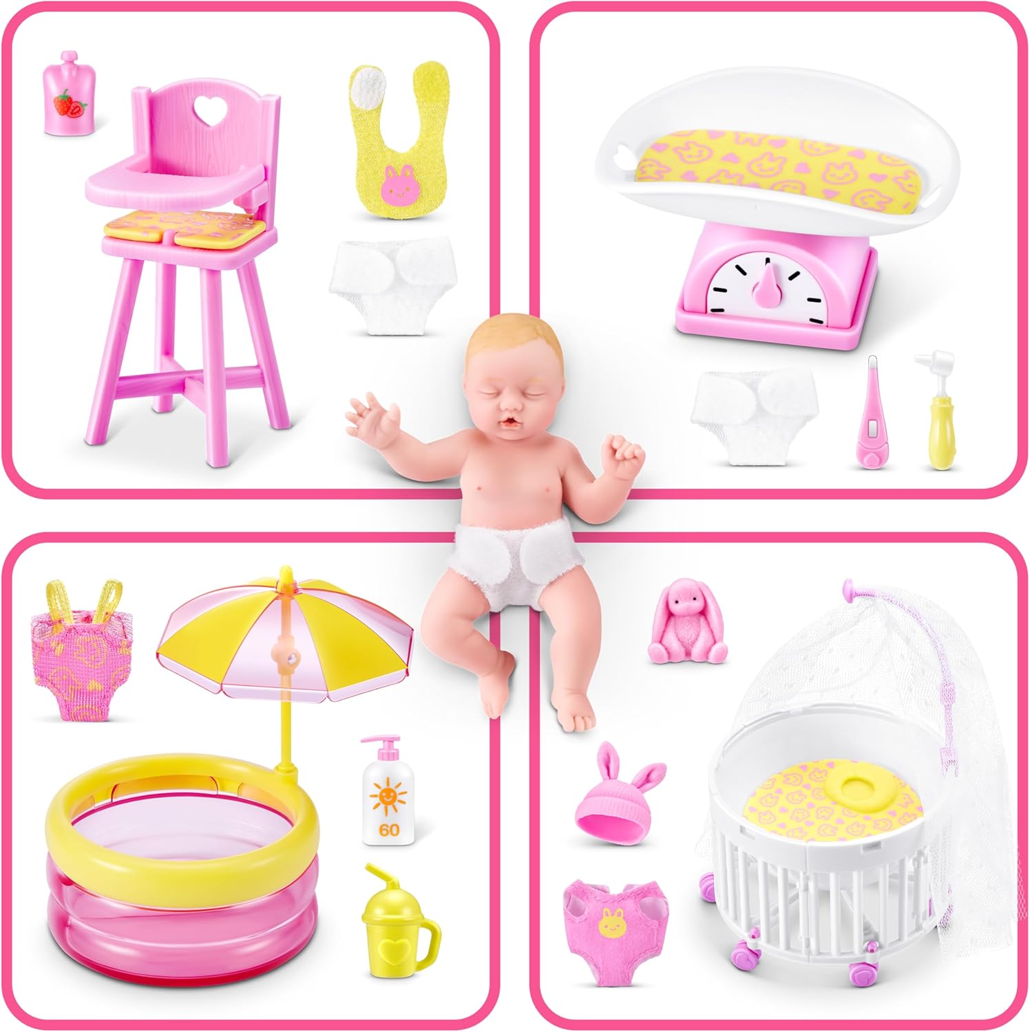5 Surprise My Mini Baby Serie 2 de ZURU, cápsula misteriosa Coleccionable, Juguete para niñas, bebé Realista en Miniatura, Kit de Juego y Accesorios